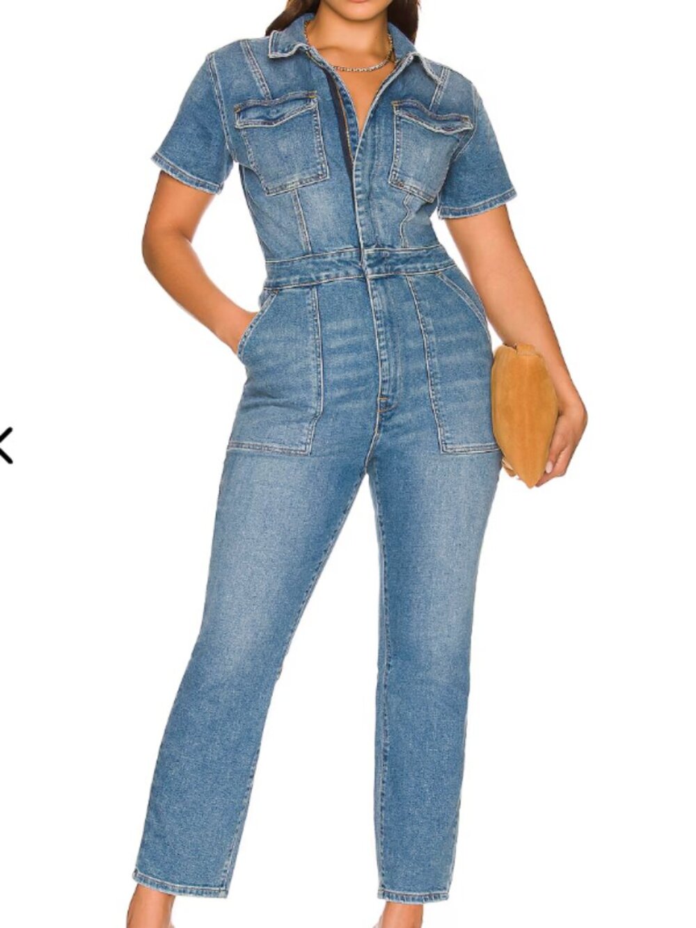 NWT Good American Fit For Success Denim Jumpsuit